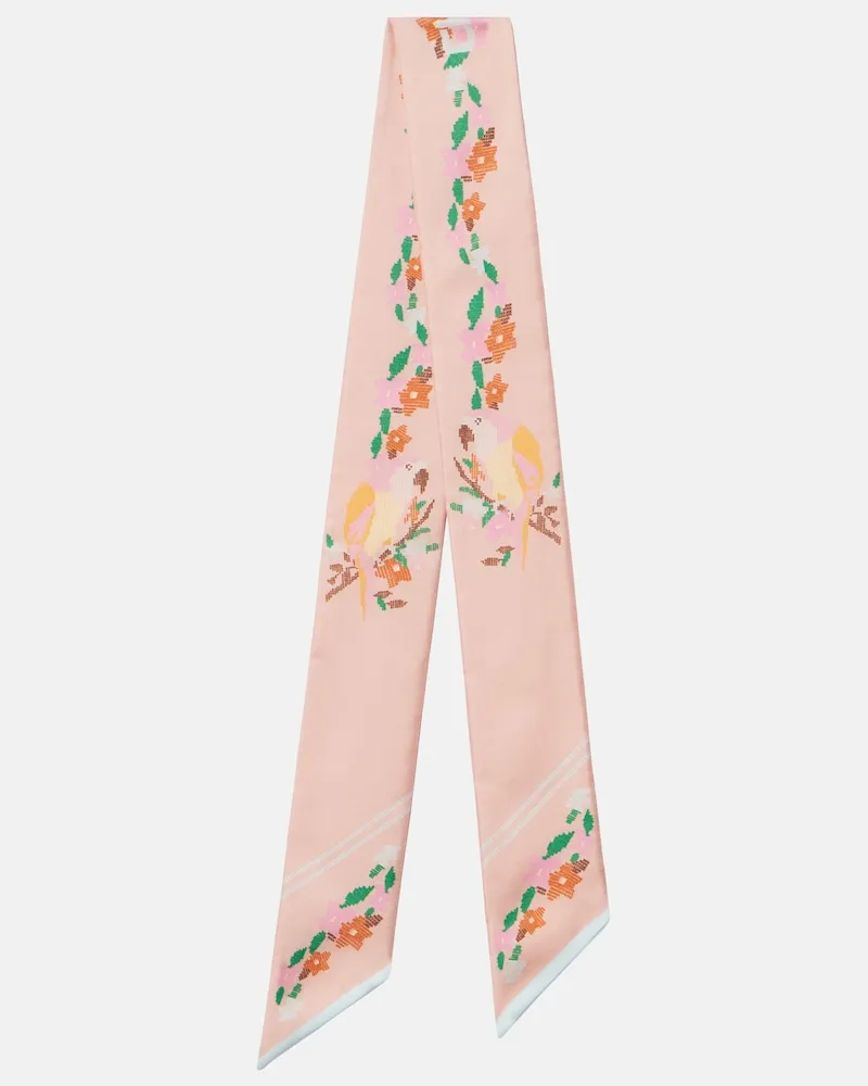 Chloé Chloé Bedrucktes Tuch aus Seide Rosa