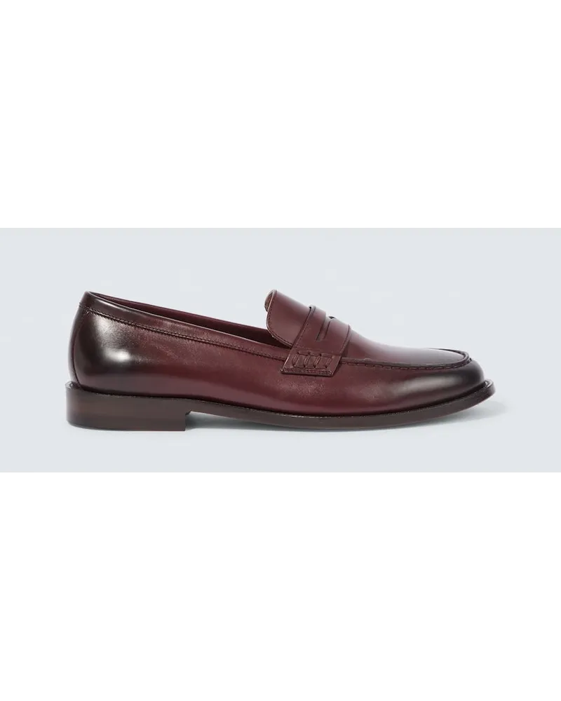 Manolo Blahnik Loafers Perry aus Leder Braun