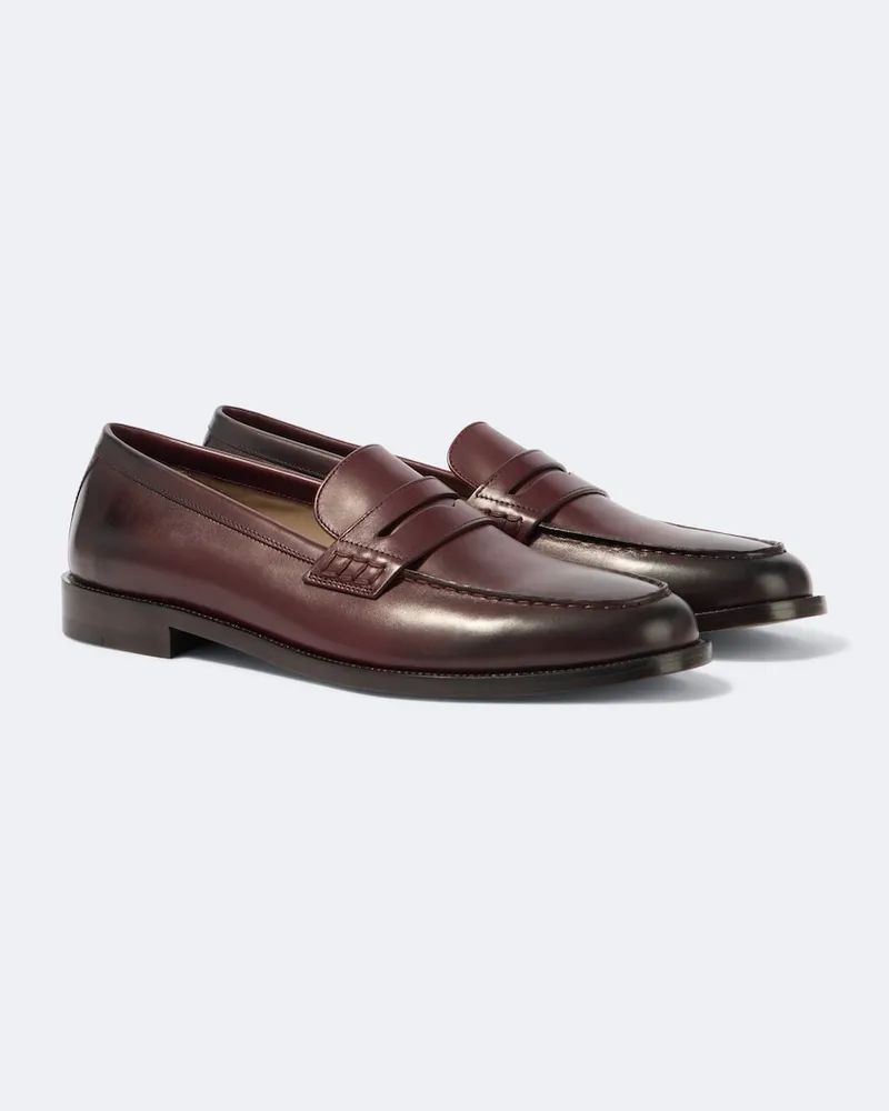 Manolo Blahnik Loafers Perry aus Leder Braun