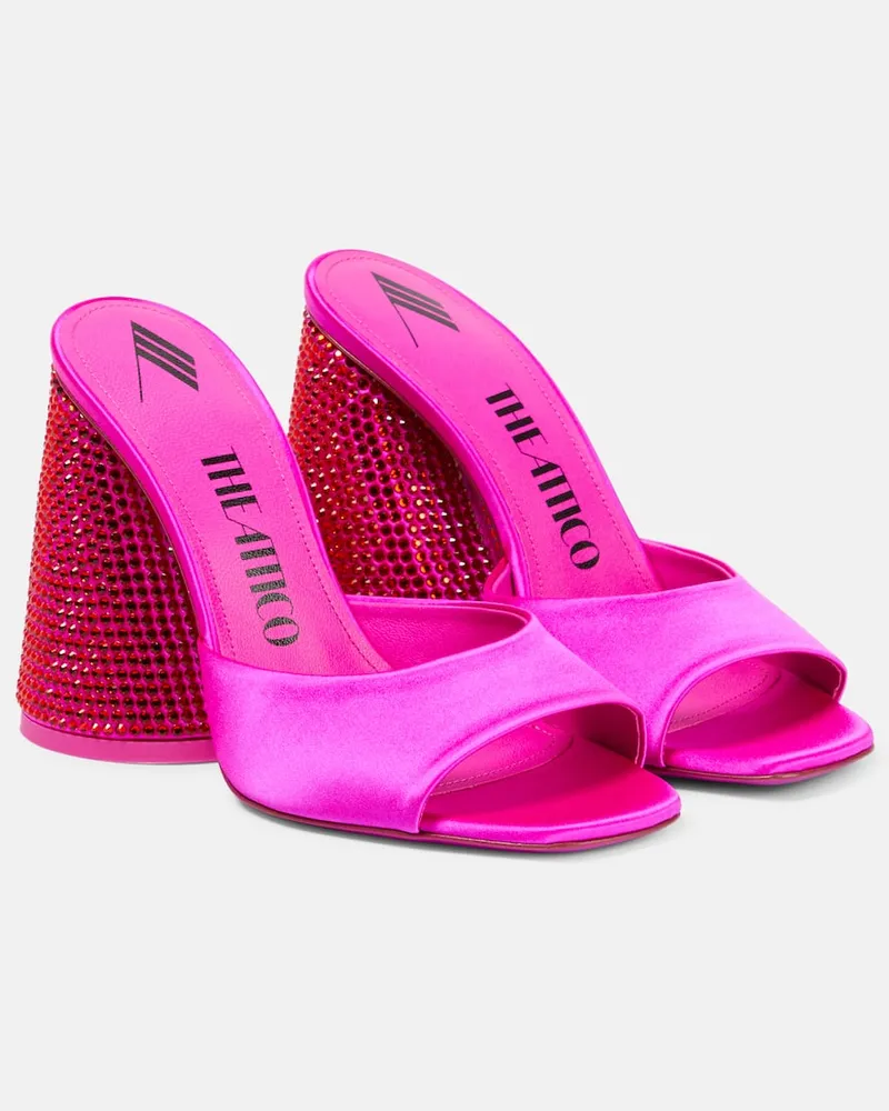 ATTICO Verzierte Pantoletten Luz aus Satin Rosa