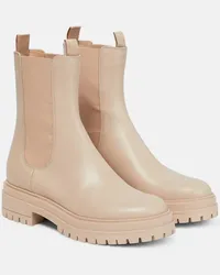 Gianvito Rossi Chelsea Boots Chester aus Leder Beige