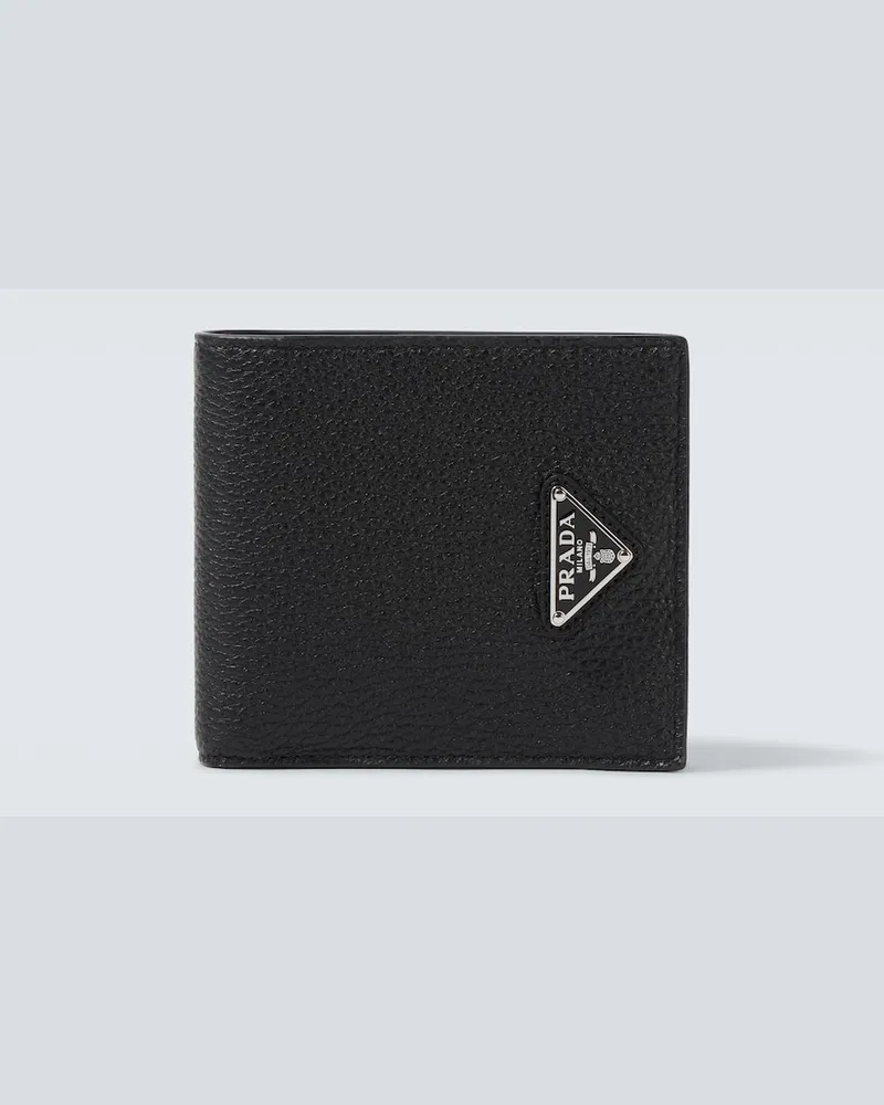 Prada Portemonnaie aus Leder Schwarz
