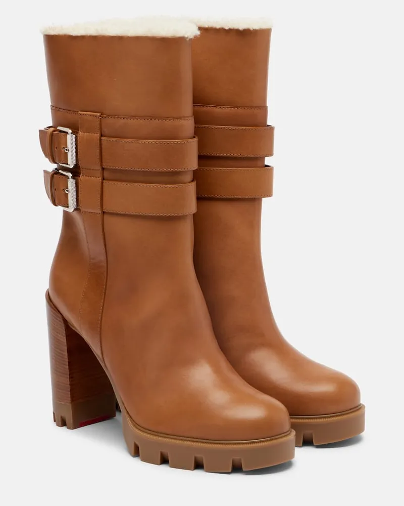 Christian Louboutin Ankle Boots Elisawalk 100 aus Leder Braun