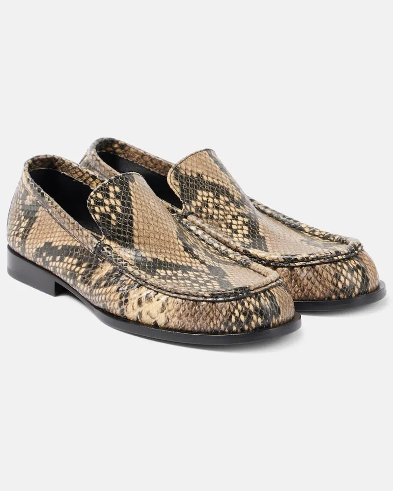 Dries van Noten Loafers aus Leder Beige