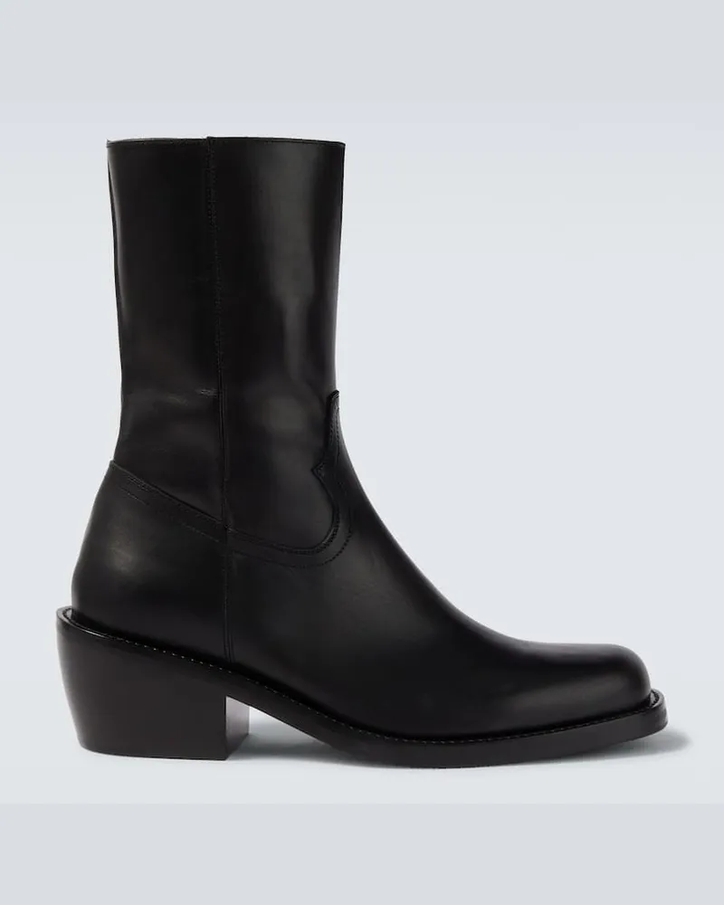 Dries van Noten Ankle Boots aus Leder Schwarz
