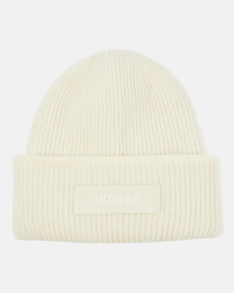 Jacquemus Mütze Le Bonnet aus einem Alpakawollgemisch Weiß