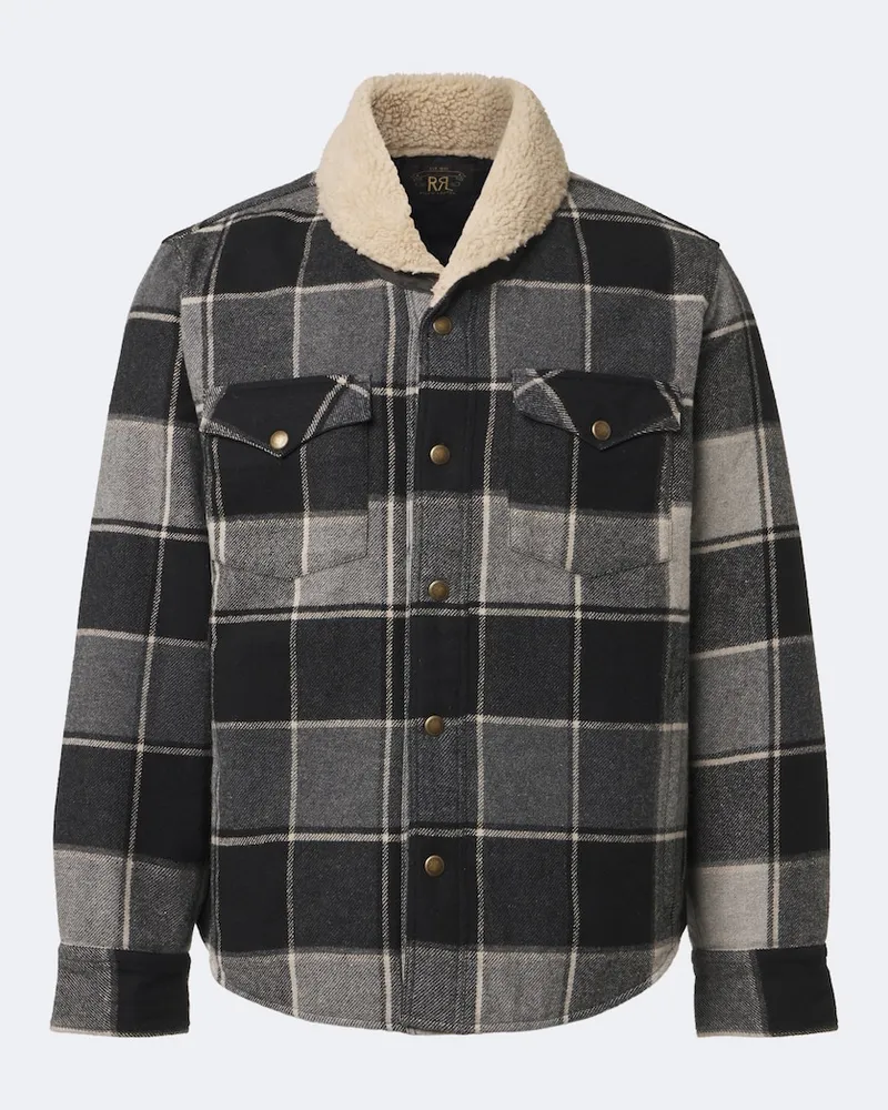 RRL Wattierte Hemdjacke aus Woll-Twill Grau