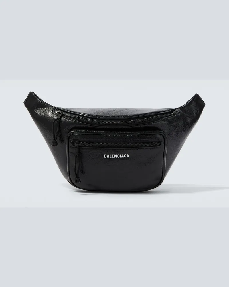 Balenciaga Gürteltasche Explorer aus Leder Schwarz