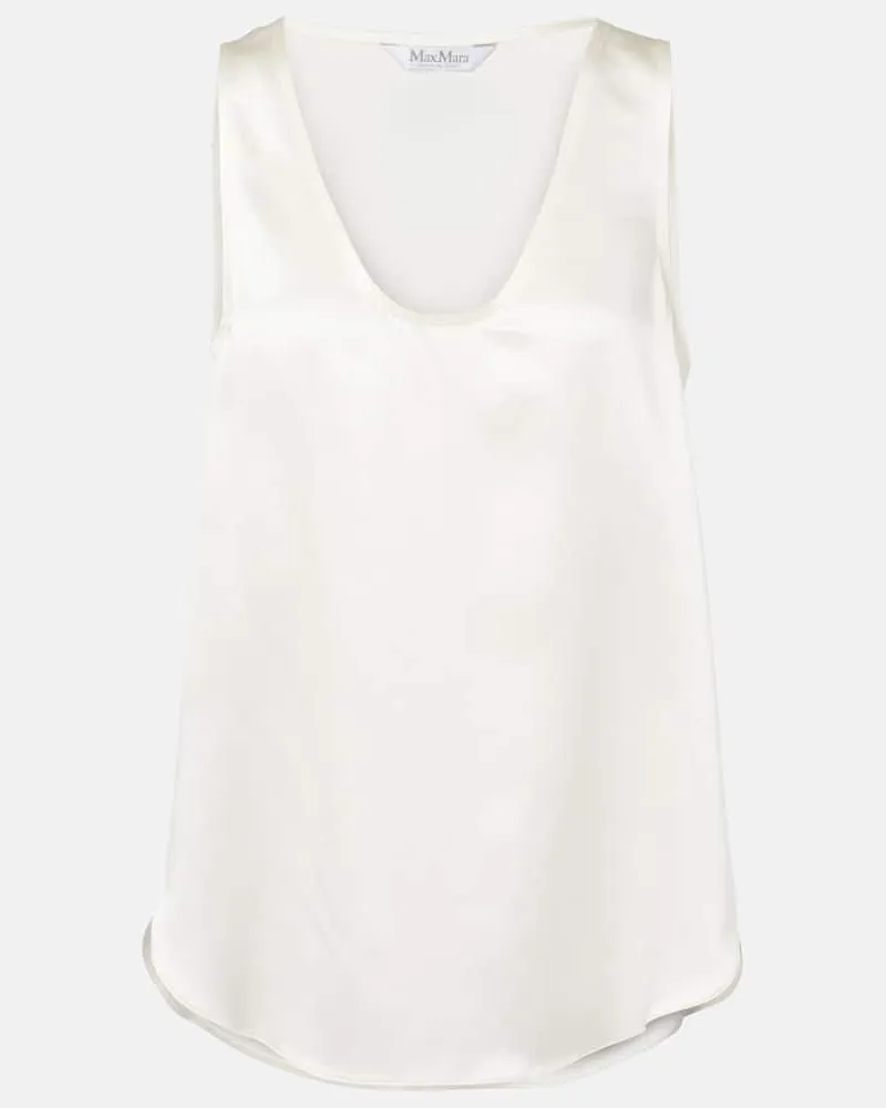 Max Mara Top Filly aus Seidensatin Weiß