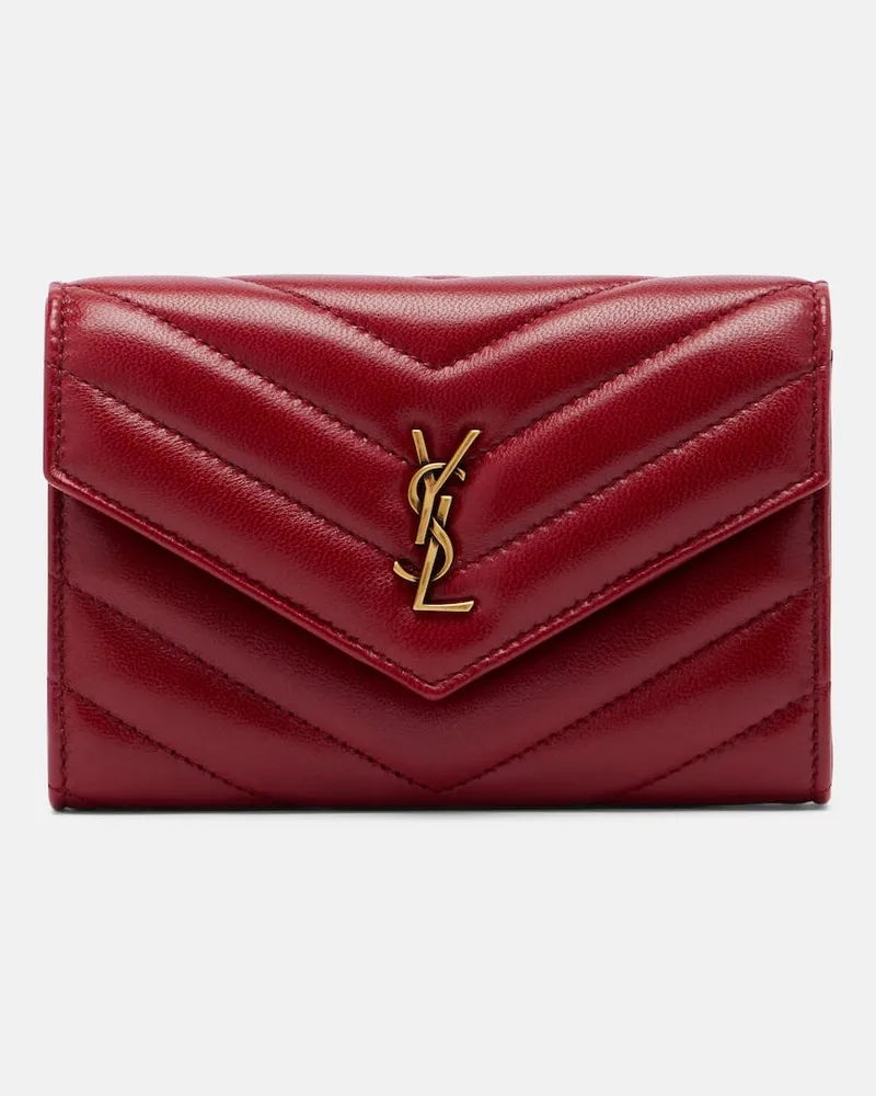 Saint Laurent Kartenetui Cassandre aus Leder Rot