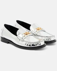 Versace Loafers Medusa '95 aus Metallic-Leder Silber