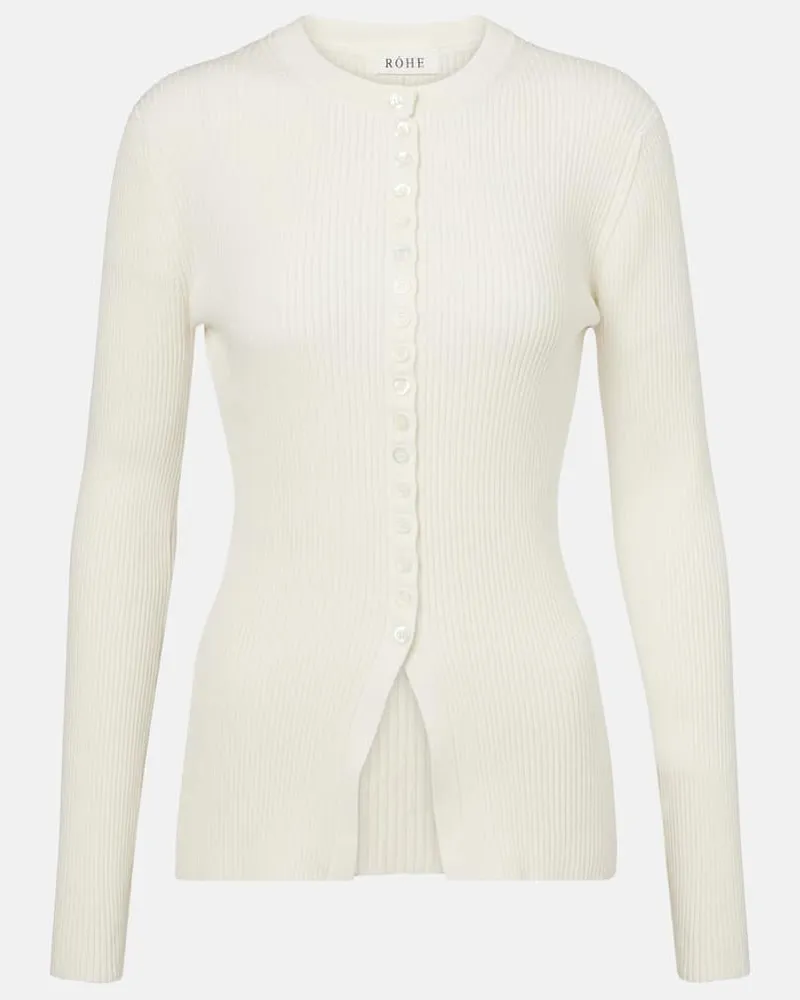 Róhe Róhe Cardigan aus Baumwoll-Crêpe Weiß