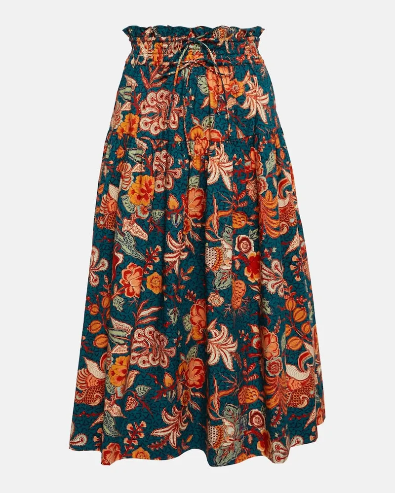 Ulla Johnson High-Rise-Midirock Kyra aus Baumwolle Multicolor