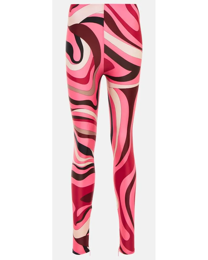 Emilio Pucci Bedruckte High-Rise Leggings Multicolor