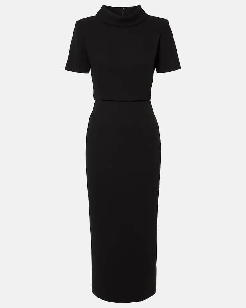 Roland Mouret Midikleid aus Cady Schwarz