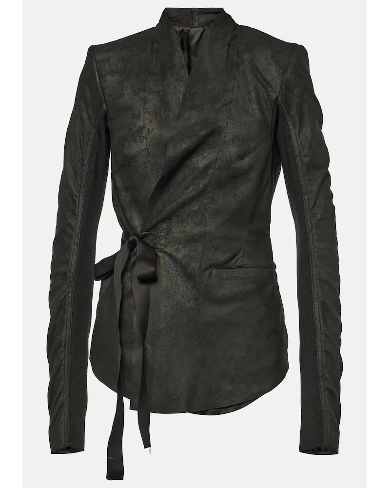 Rick Owens Lederjacke Schwarz