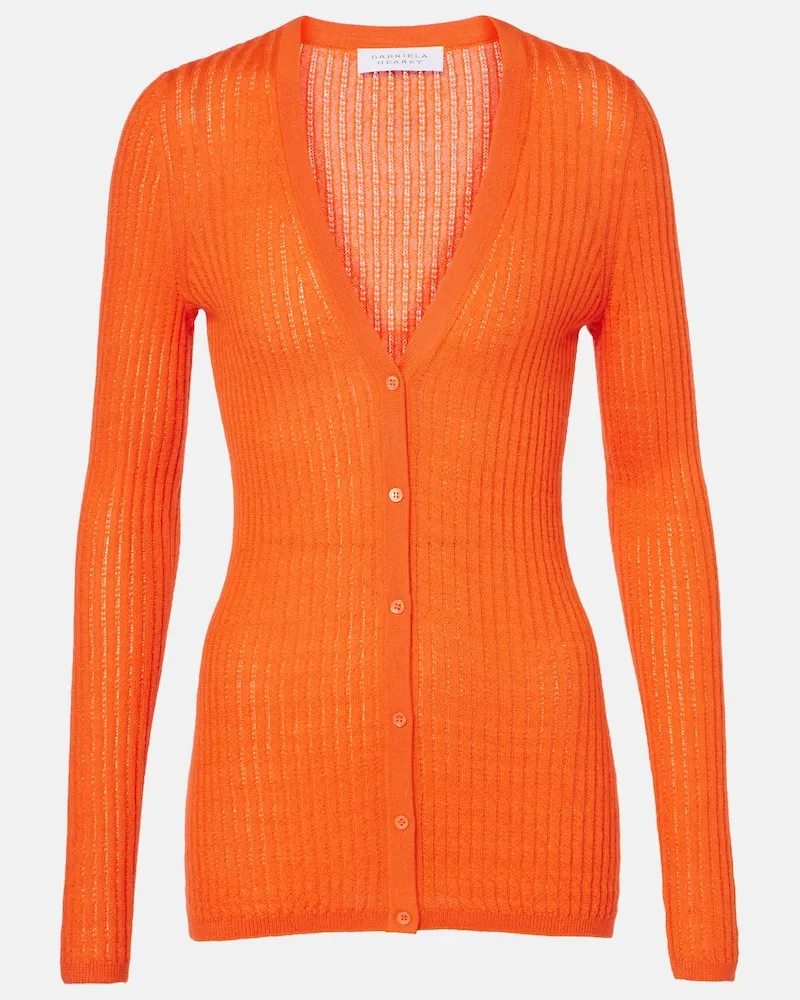 Gabriela Hearst Cardigan Emma aus Kaschmir und Seide Orange