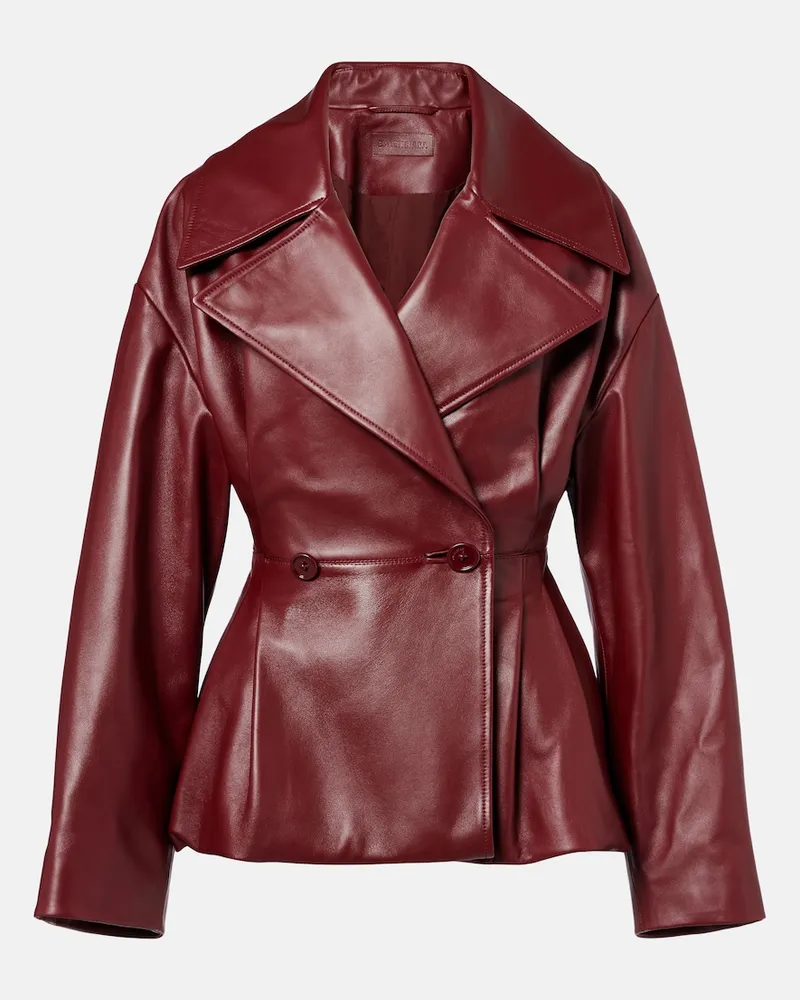 Balenciaga Jacke aus Leder Burgunderrot