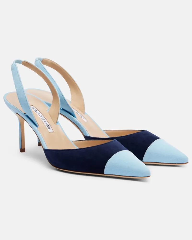 Manolo Blahnik Slingback-Pumps Capsli aus Veloursleder Blau