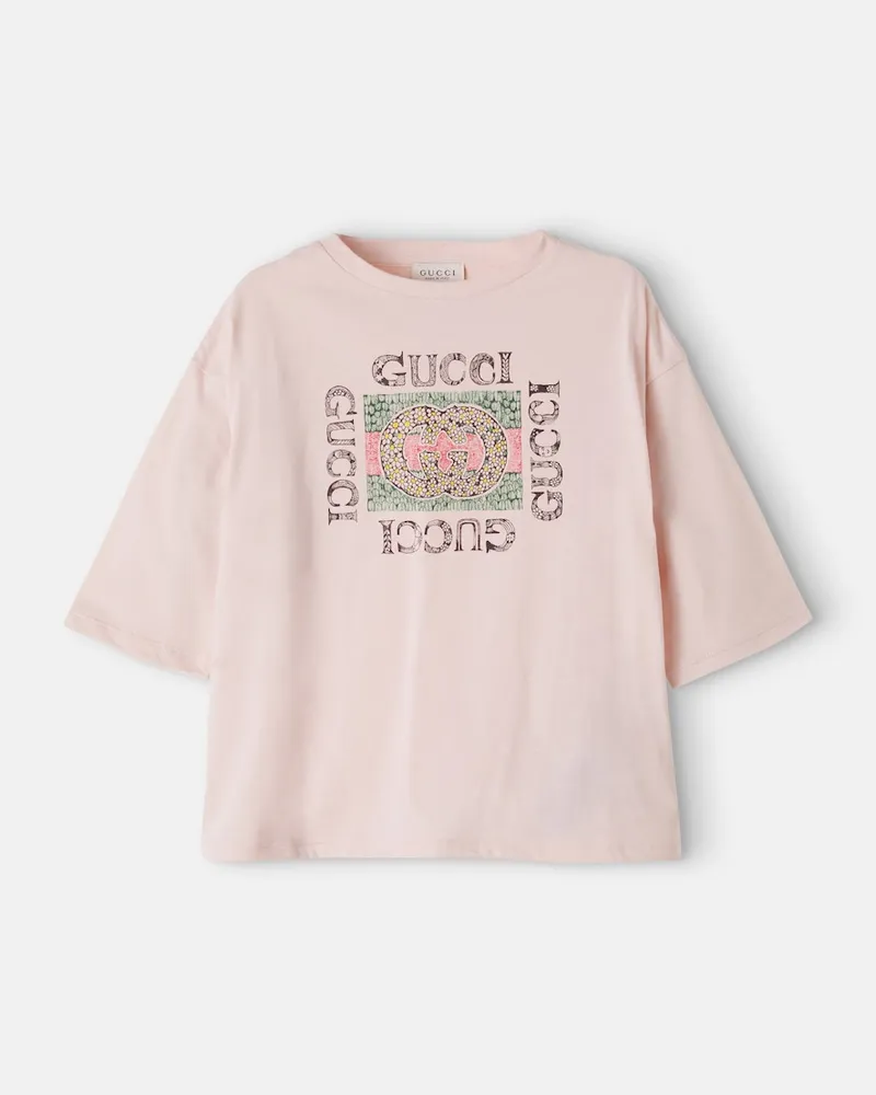 Gucci T-Shirt aus Baumwoll-Jersey Rosa