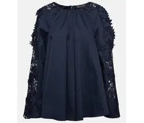 Bluse aus Baumwolle mit Spitze
