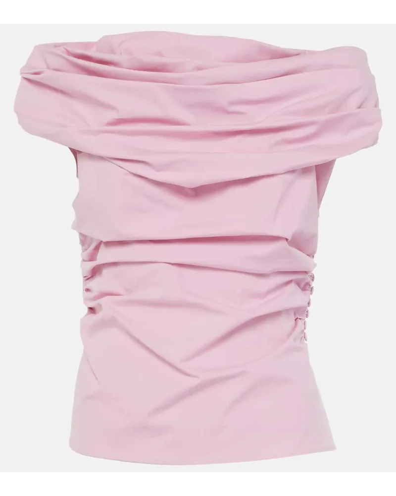 Magda Butrym Top aus einem Baumwollgemisch Pink
