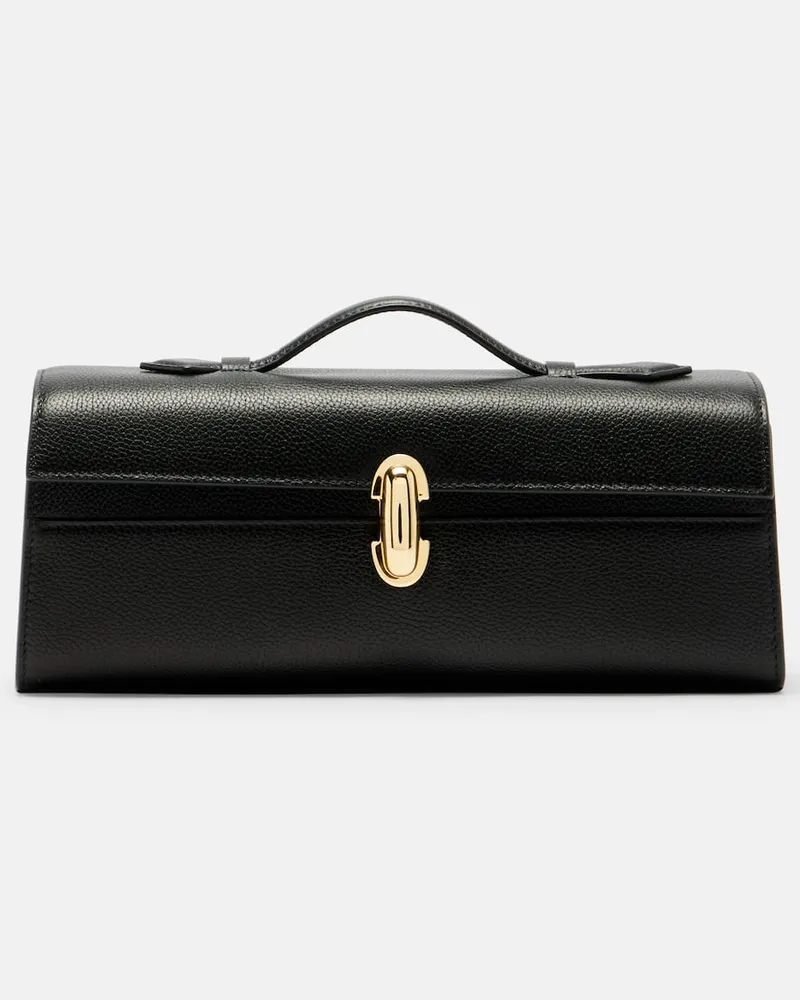 SAVETTE Tote Bag Slim Symmetry aus Leder Schwarz