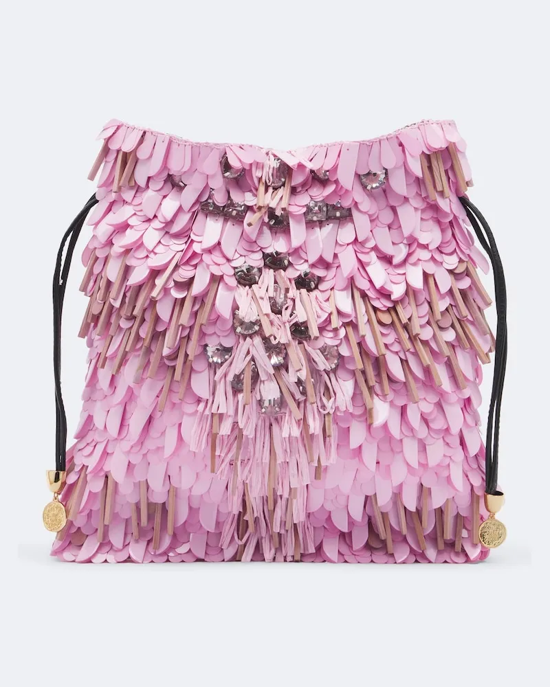 La DoubleJ Verzierte Clutch Dustbag Rosa