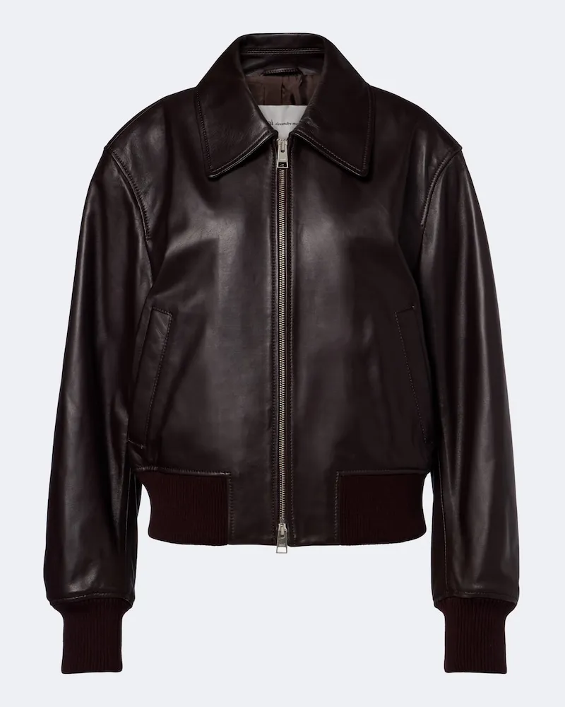 AMI Paris Lederjacke Braun