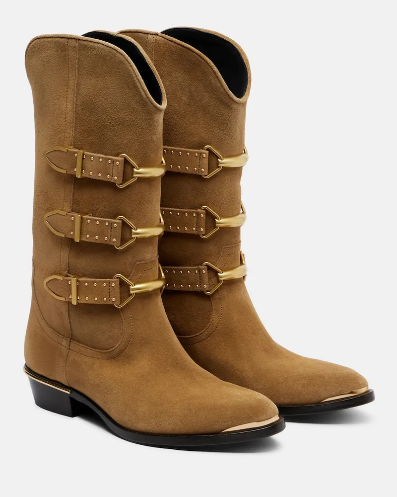 Isabel Marant Westernstiefel Mexia 35 aus Veloursleder Braun