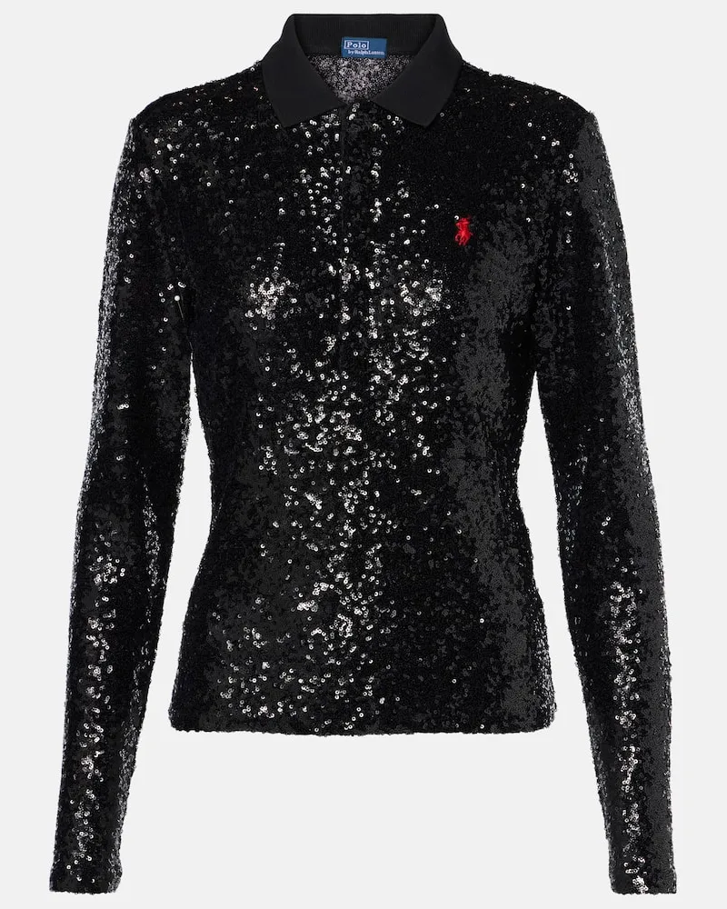 Ralph Lauren Polopullover mit Pailletten Schwarz