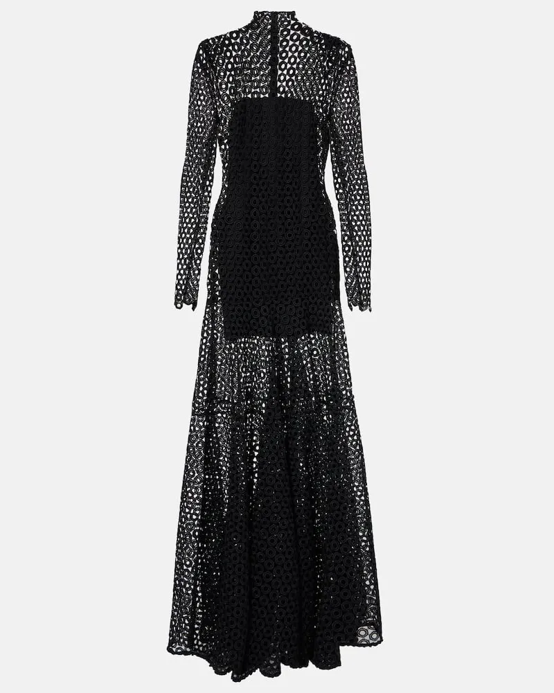David Koma Robe aus Makramee Schwarz