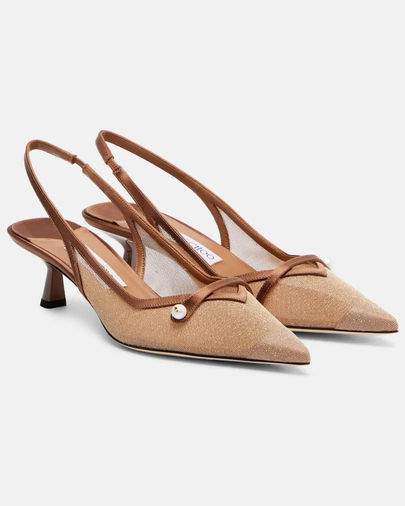 Jimmy Choo Slingback-Pumps Amita 45 mit Leder Beige