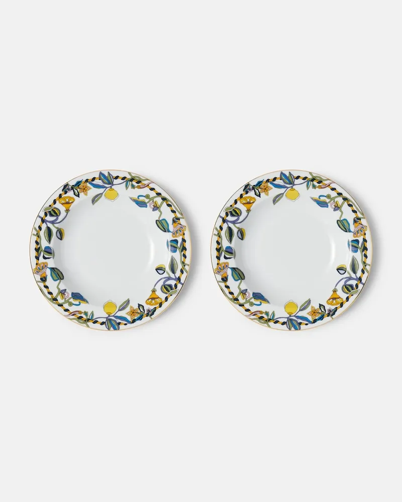 La DoubleJ Set Borboni White aus zwei Suppentellern Weiß