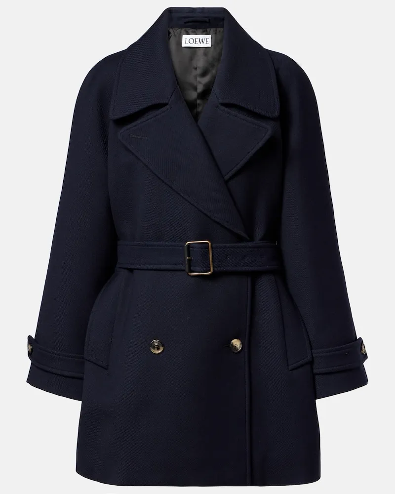 Loewe Mantel aus Wolle Blau