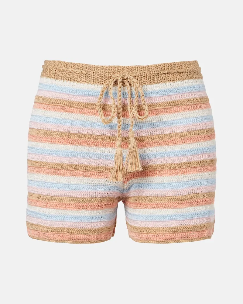 Anna Kosturova Gehäkelte Shorts aus Baumwolle Multicolor