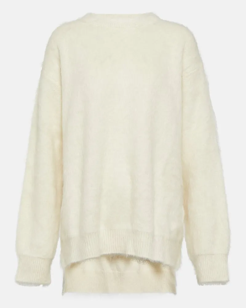 Jil Sander Pullover aus Alpakawolle und Wolle Weiß