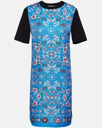 Tory Burch Minikleid aus Seide und Wolle Blau