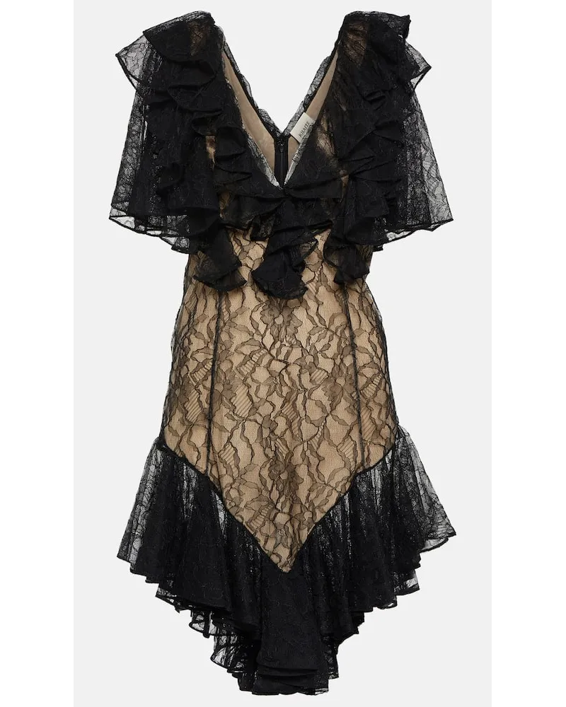 KHAITE Minikleid Eyona Chantilly aus Spitze Schwarz