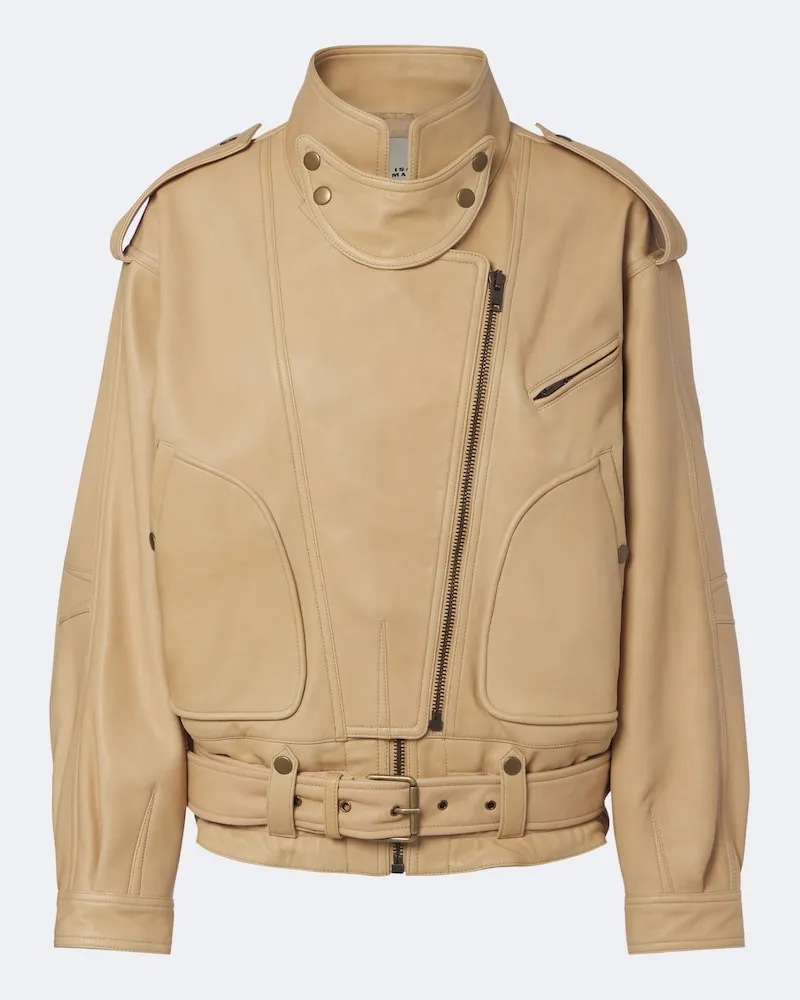 Isabel Marant Jacke Farza aus Leder Beige