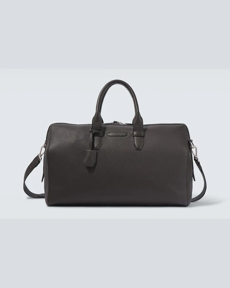 Brioni Weekender aus Leder Braun
