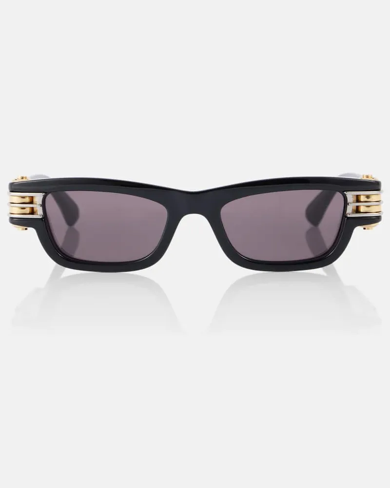 Bottega Veneta Eckige Sonnenbrille Bolt Schwarz