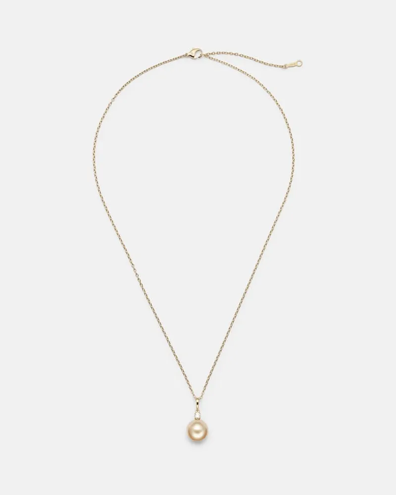 Mikimoto Halskette aus 18kt Gelbgold mit Diamant und Akoyaperle Gold