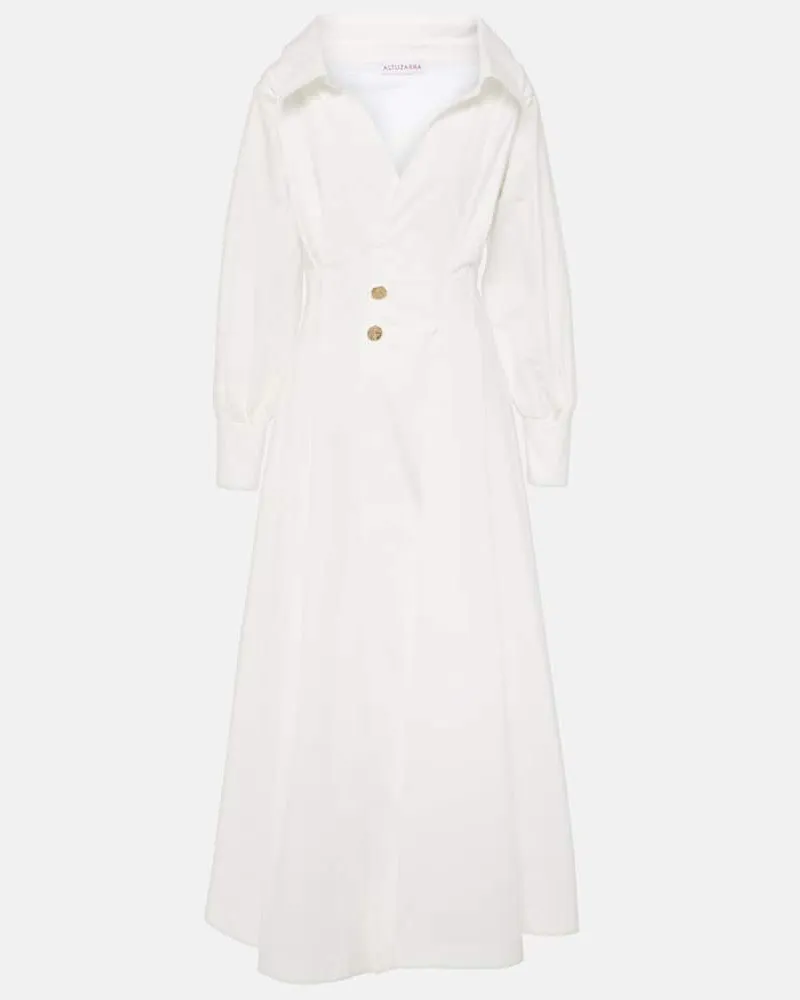 Altuzarra Midikleid Isabela aus einem Baumwollgemisch Weiß