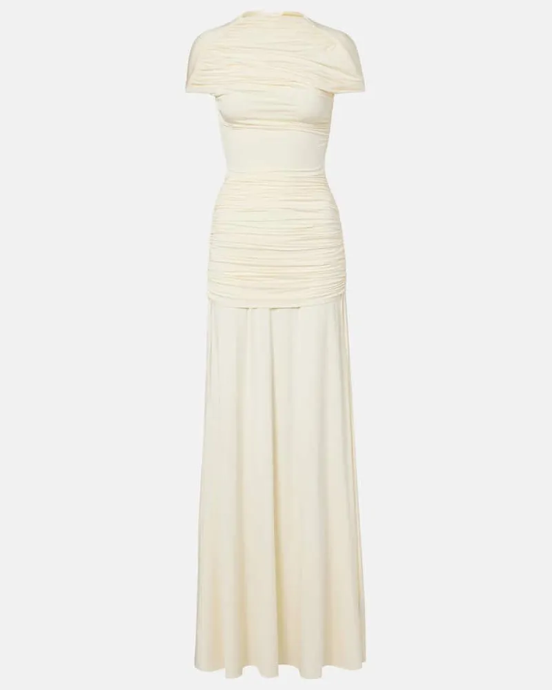 Self-Portrait Robe aus Jersey Gelb