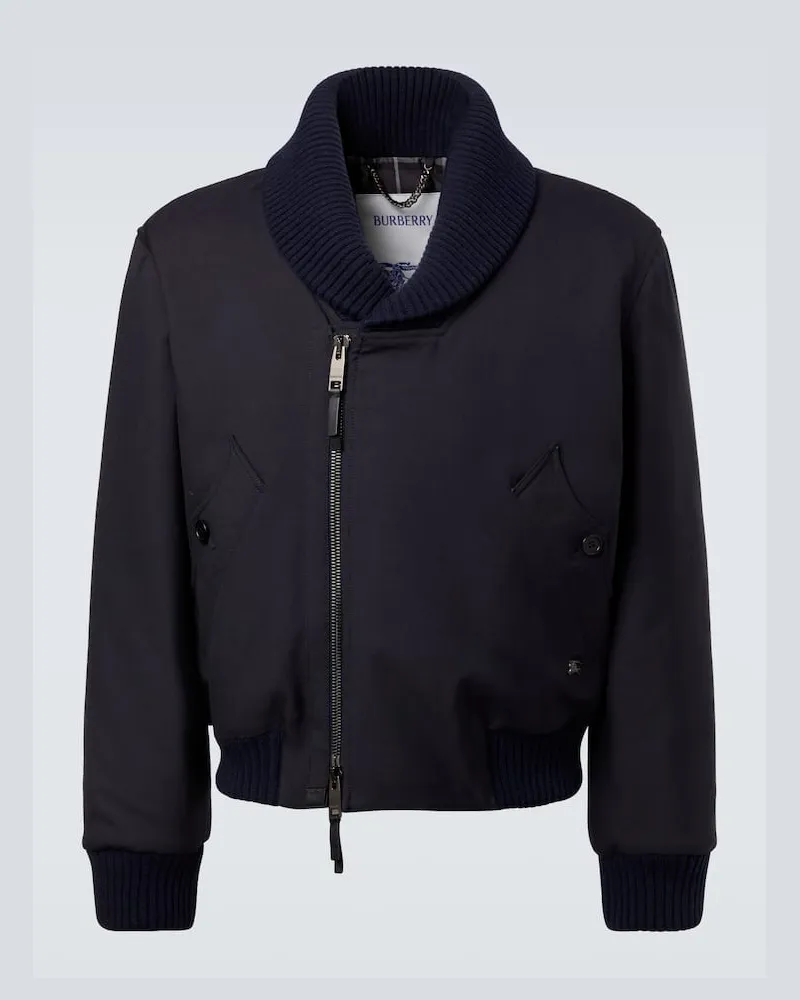 Burberry Bomberjacke aus einem Wollgemisch Blau