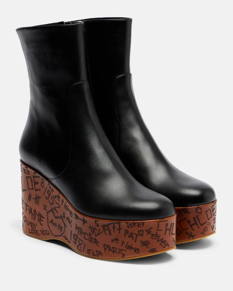Chloé Chloé Ankle Boots Maxime aus Leder Schwarz