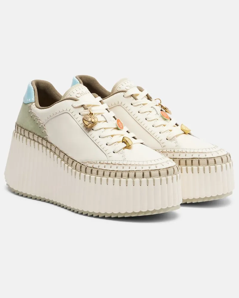 Chloé Chloé Plateau-Sneakers Nama aus Leder Multicolor