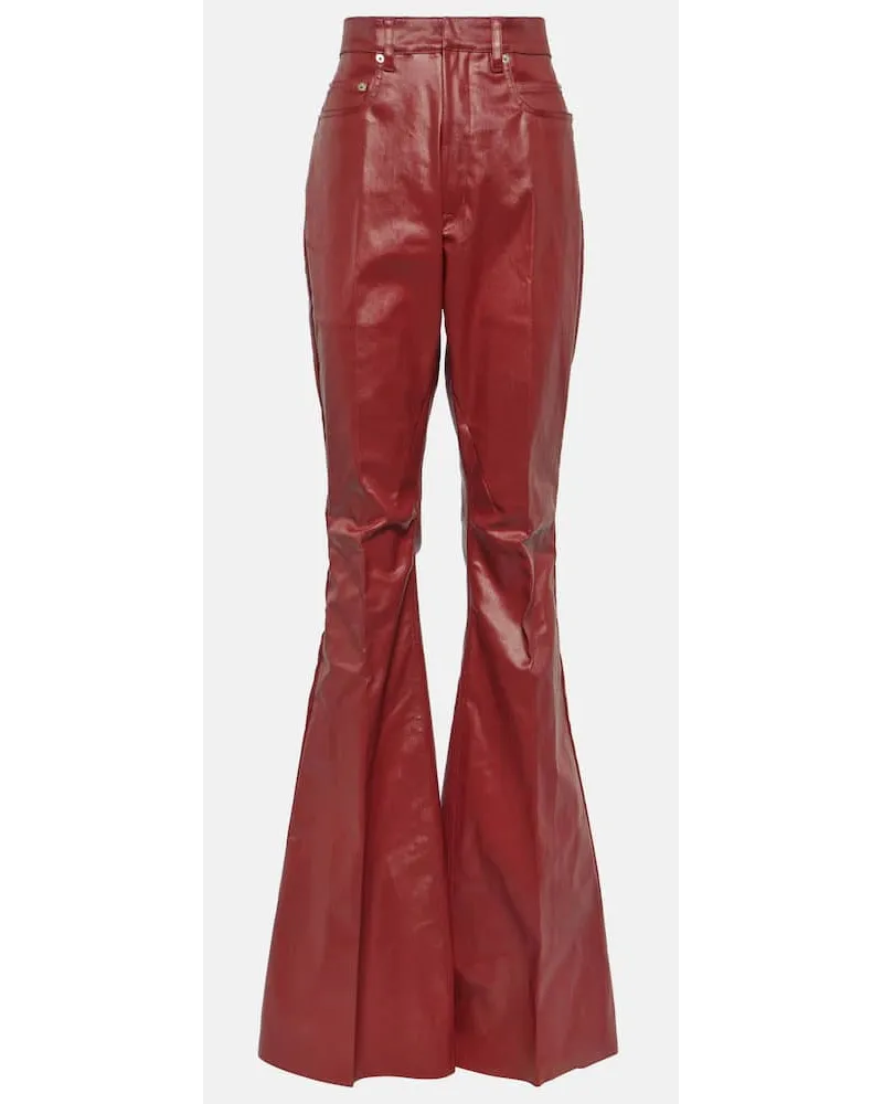 Rick Owens High-Rise Jeans Bolan Rot