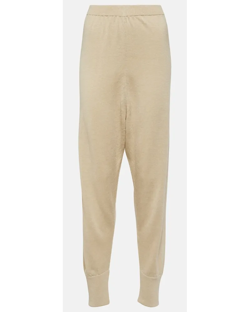 The Row Hose Dalbero aus Leinen und Seide Beige